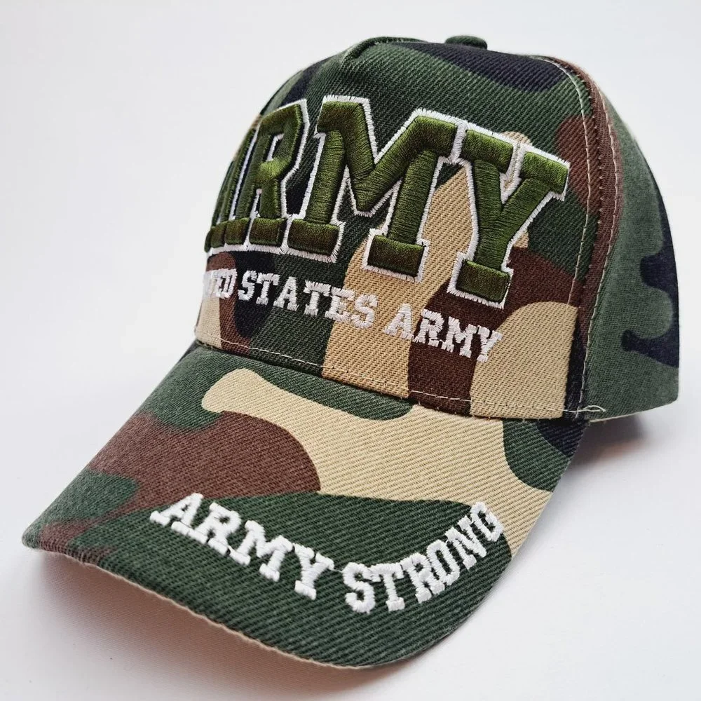 US Army Camouflage Baseball Cap Hat Embroidered Military Active or Veteran…